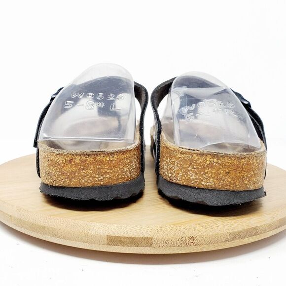 Birkenstock Gizeh Sandals 36 Womens 5 Black Thong Buckle Straps Distressed - Picture 7 of 12